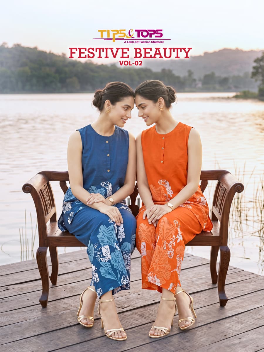 Festive Beauty Vol 2 Tips Tops Reyon Co Ord Set Exporter Gujarat