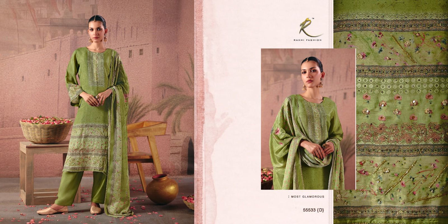 Festive Carnival Rakhi Fashion Bemberg Pant Style Suits Wholesaler Gujarat