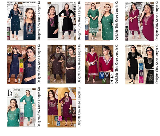 Festive Delights Shiv Rayon Knee Length Kurtis Manufacturer