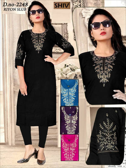 Festive Delights Shiv Rayon Knee Length Kurtis Manufacturer