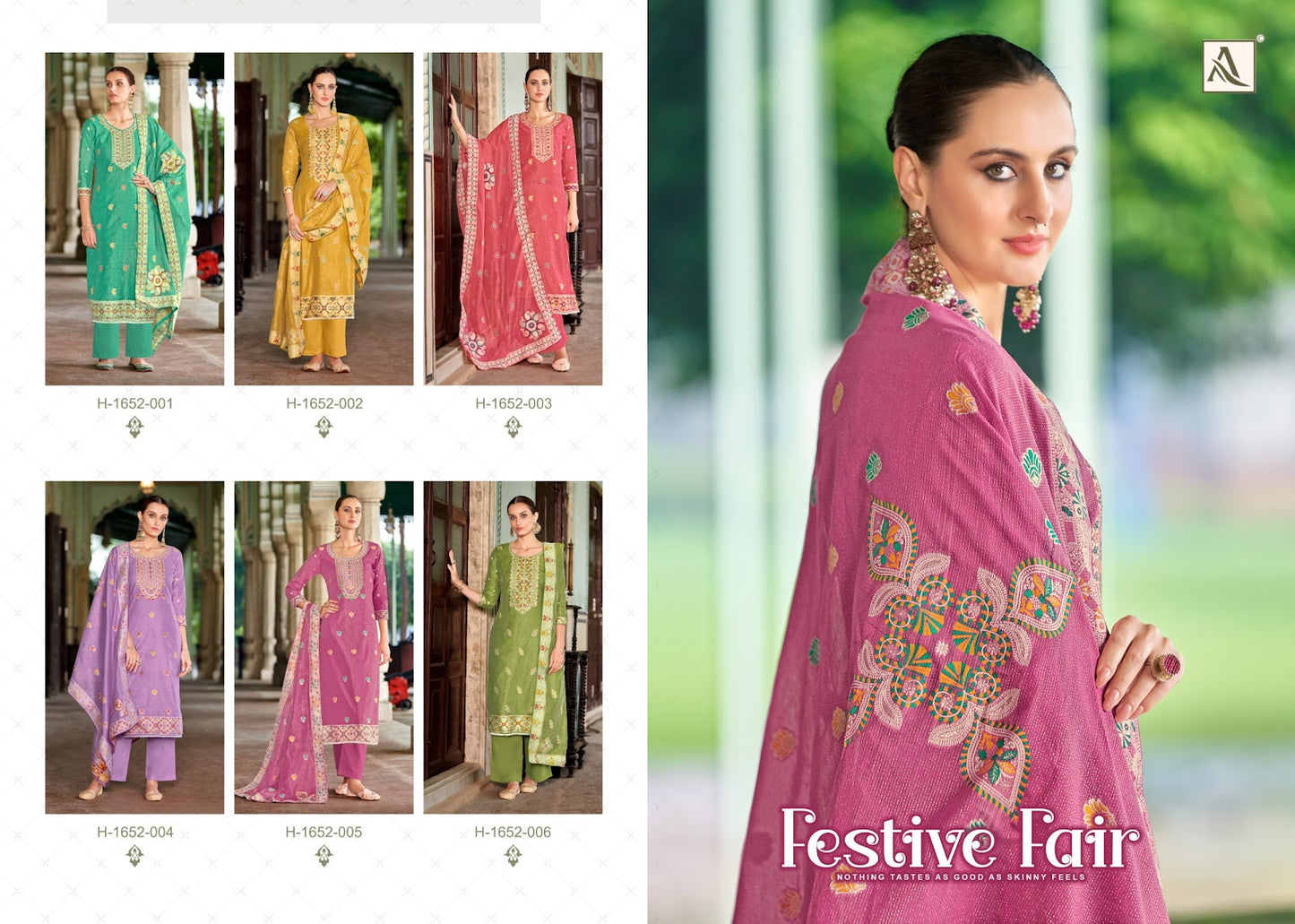 Festive Fair Alok Jacquard Pant Style Suits Supplier Gujarat
