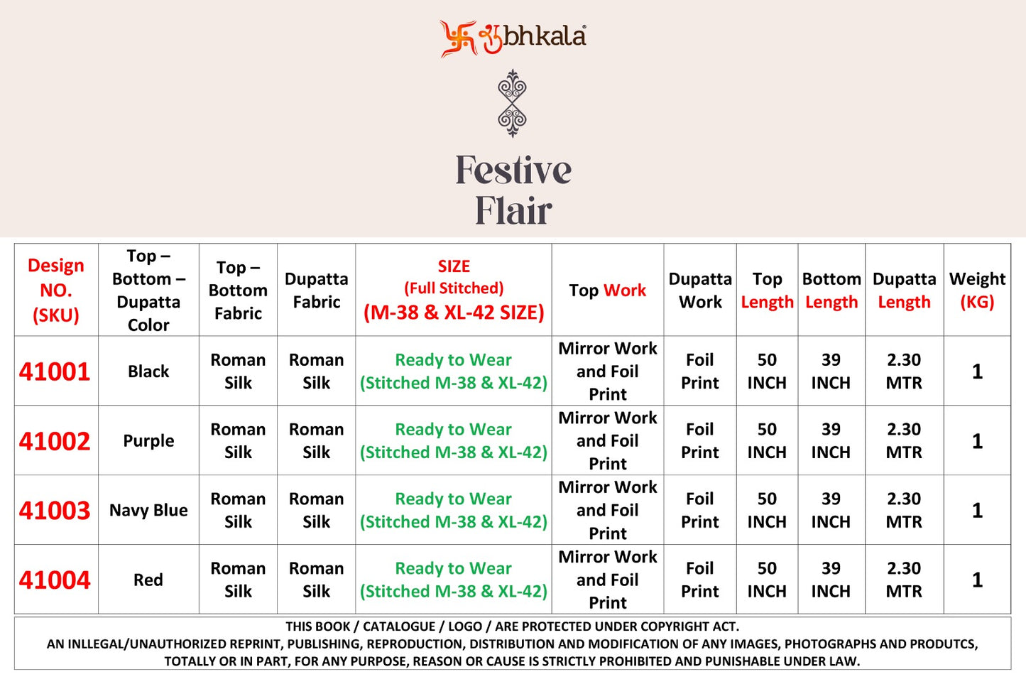 Festive Flair 41001-41004 Shubhkala Roman Silk Readymade Anarkali Suits Manufacturer Ahmedabad