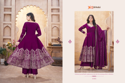 Festive Flair 41001-41004 Shubhkala Roman Silk Readymade Anarkali Suits Manufacturer Ahmedabad