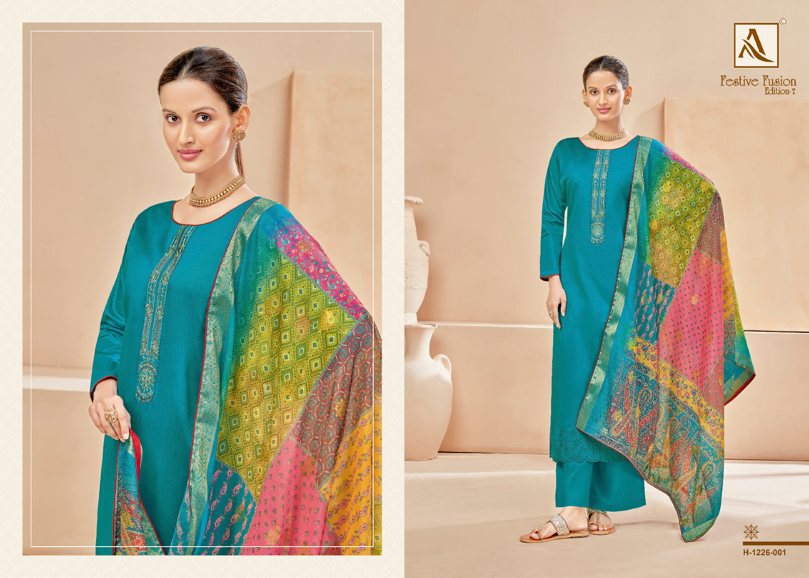 Festive Fusion Edition 7 Alok Pure Zam Karachi Salwar Suits Exporter Gujarat
