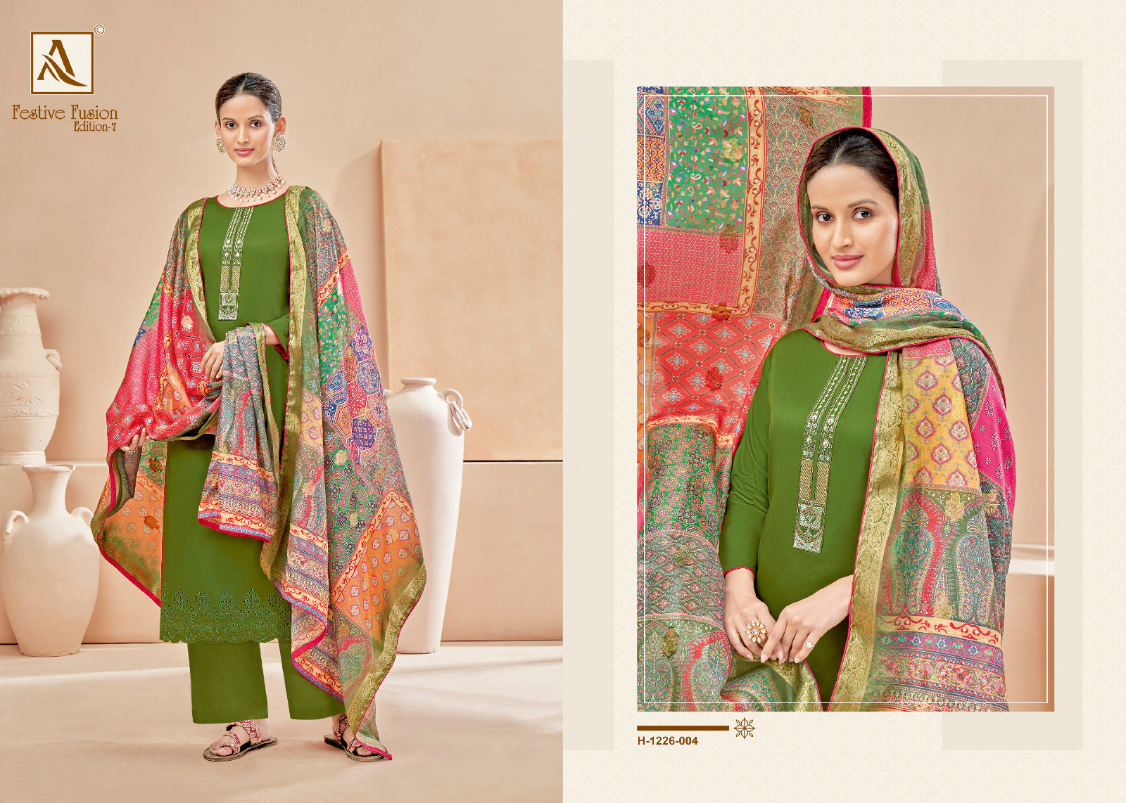Festive Fusion Edition 7 Alok Pure Zam Karachi Salwar Suits Exporter Gujarat