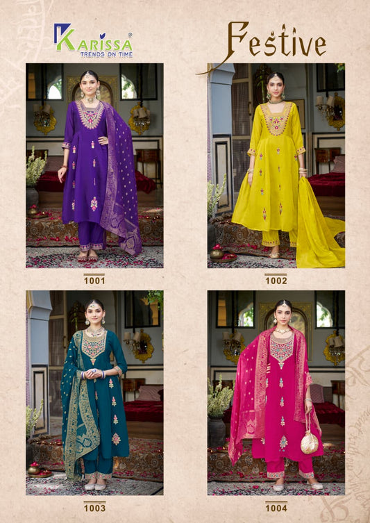Festive Karissa Viscose Readymade Anarkali Suits Wholesaler Gujarat