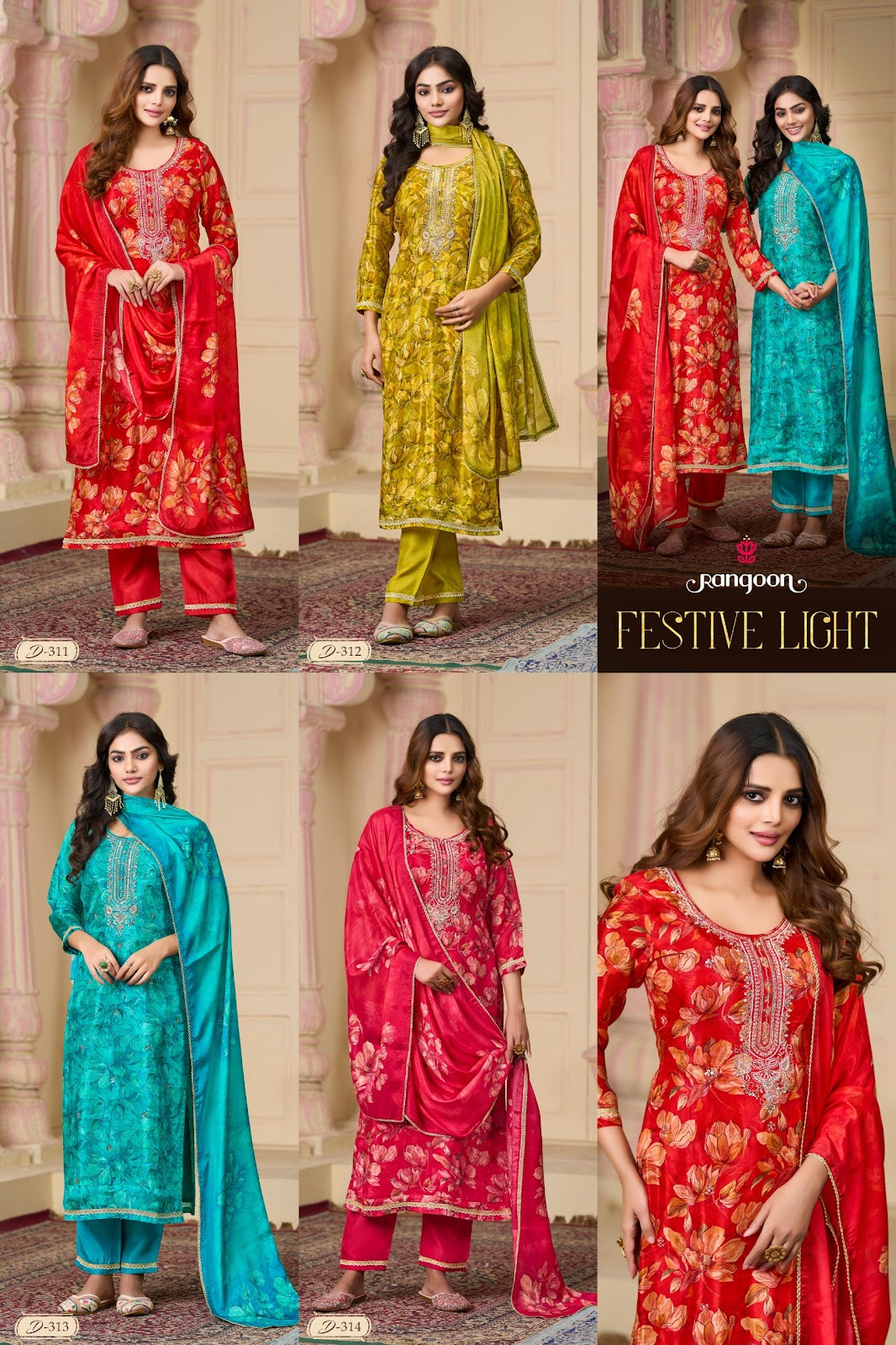 Festive Light Rangoon Pure Viscose Readymade Pant Style Suits Supplier Gujarat