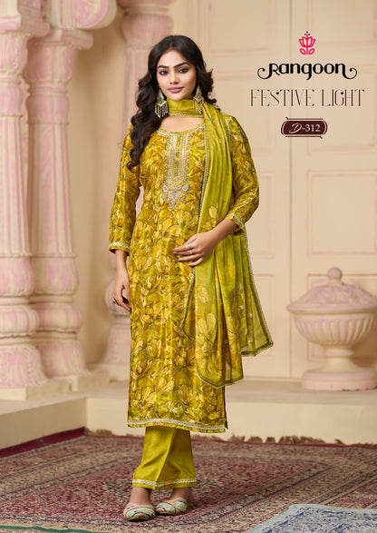 Festive Light Rangoon Pure Viscose Readymade Pant Style Suits Supplier Gujarat