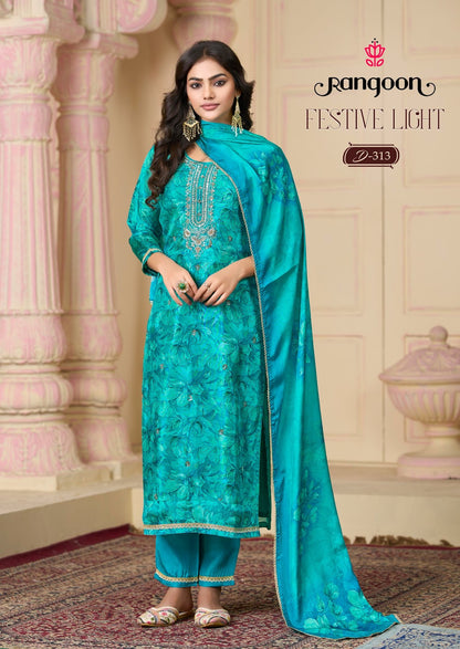 Festive Light Rangoon Pure Viscose Readymade Pant Style Suits Supplier Gujarat