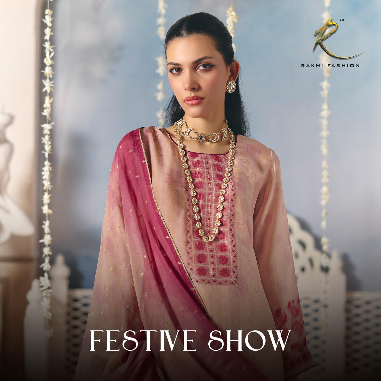 Festive Show 55531 Rakhi Fashion Pure Bemberg Pant Style Suits Exporter Gujarat