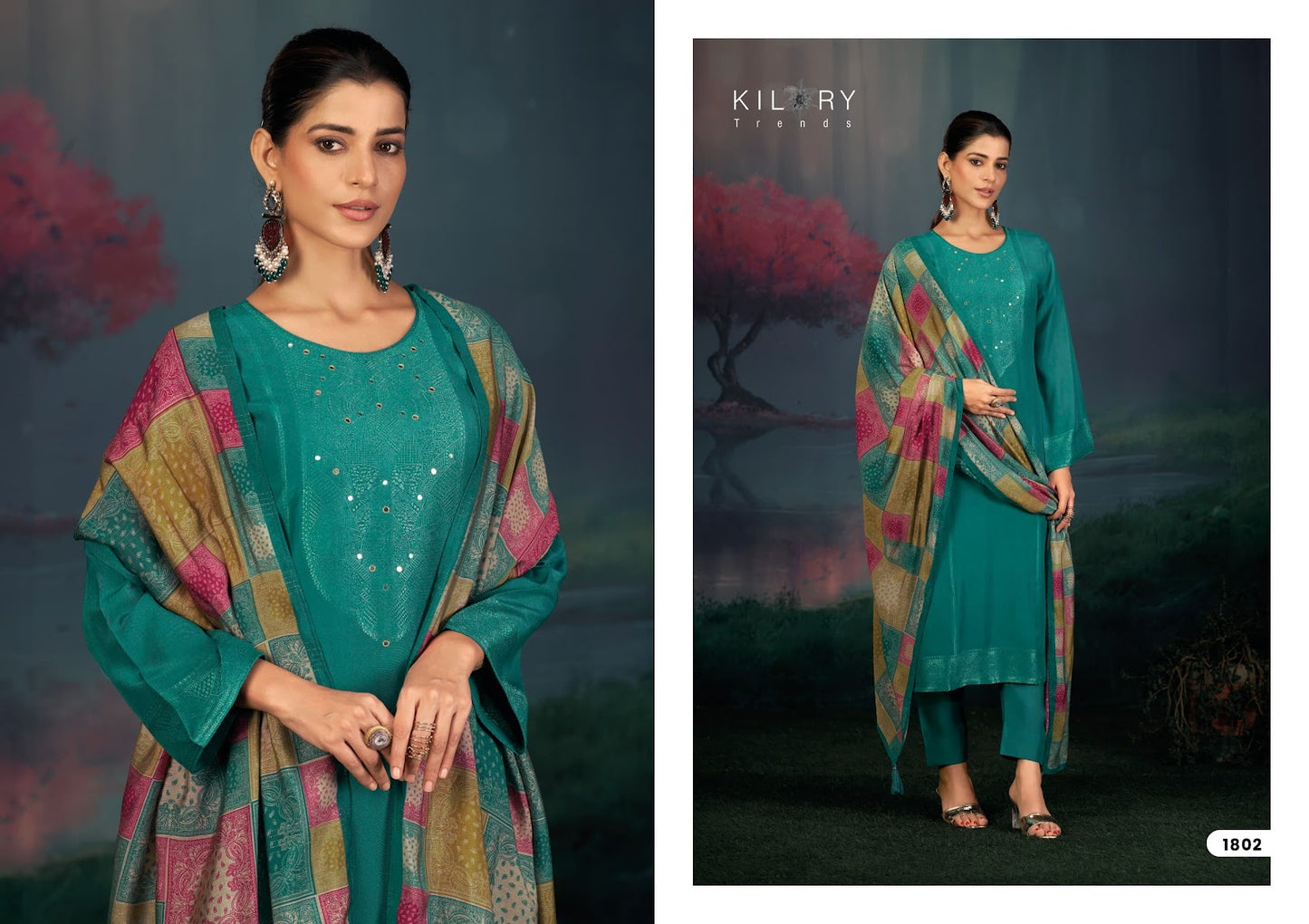 Festive Show Kilory Jacquard Silk Pant Style Suits Supplier Gujarat