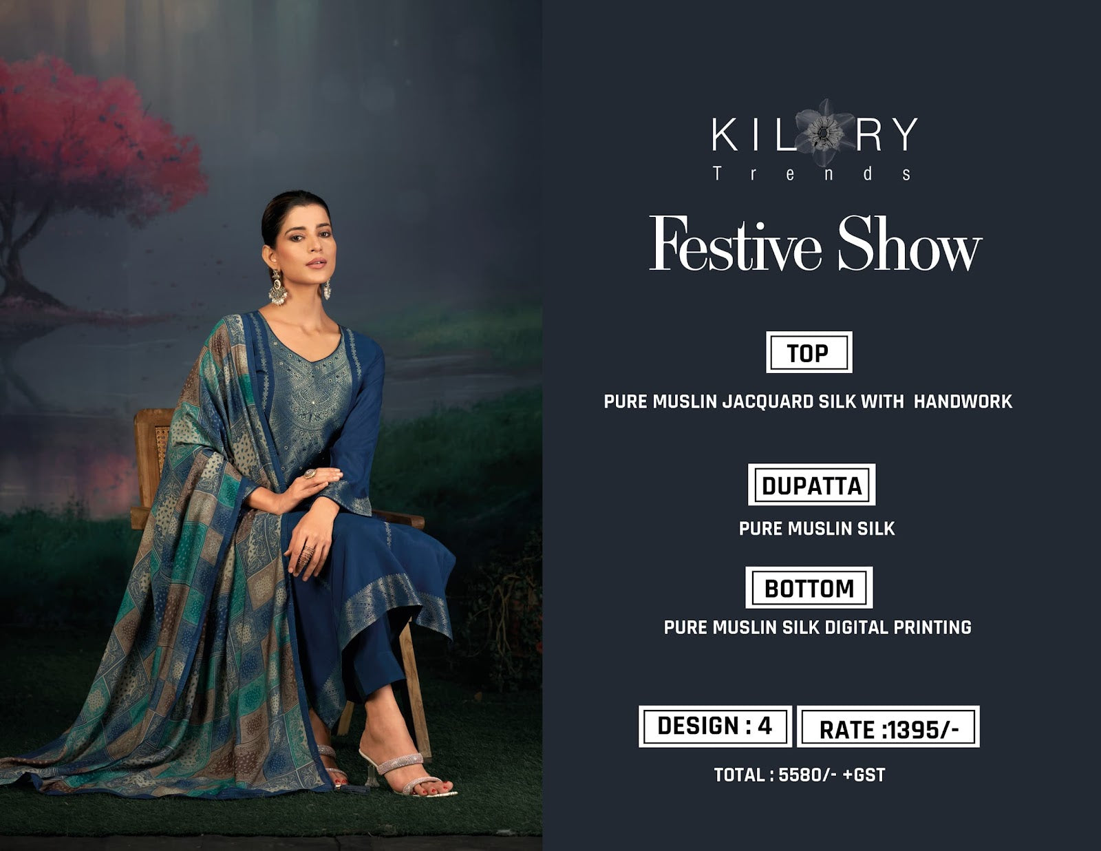 Festive Show Kilory Jacquard Silk Pant Style Suits Supplier Gujarat