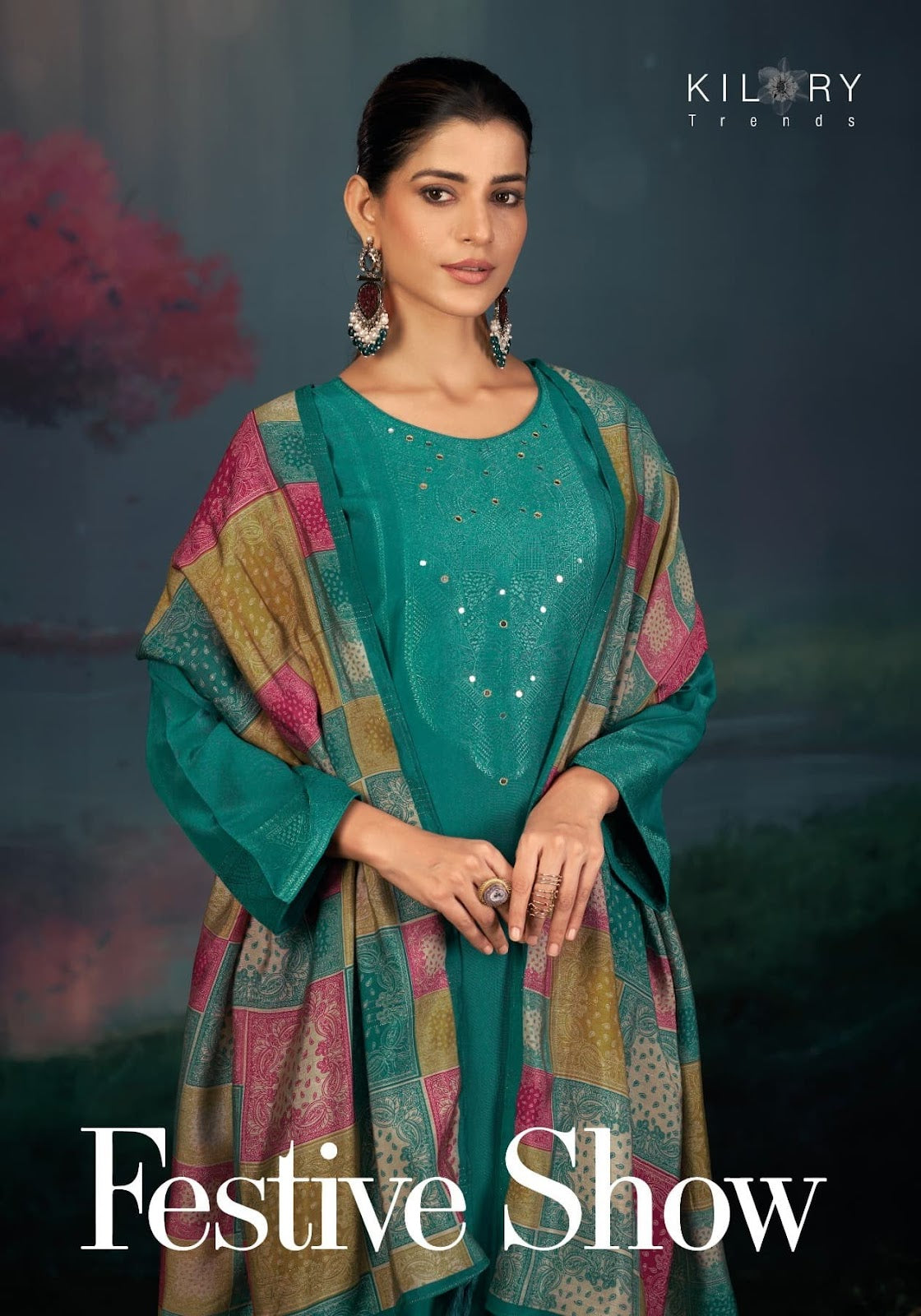 Festive Show Kilory Jacquard Silk Pant Style Suits Supplier Gujarat