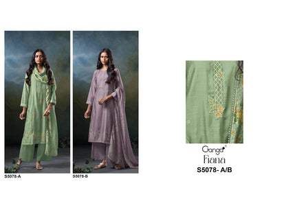 Fiana S5078 Ganga Bemberg Silk Plazzo Style Suits Wholesale Rate