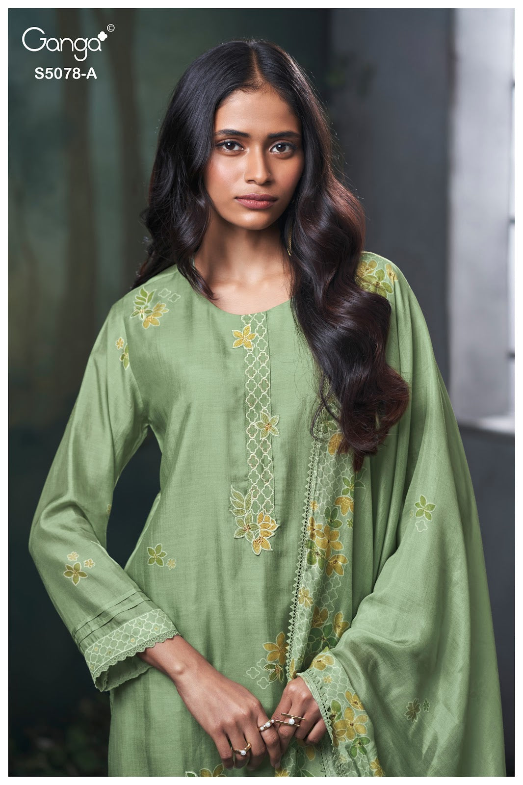 Fiana S5078 Ganga Bemberg Silk Plazzo Style Suits Wholesale Rate
