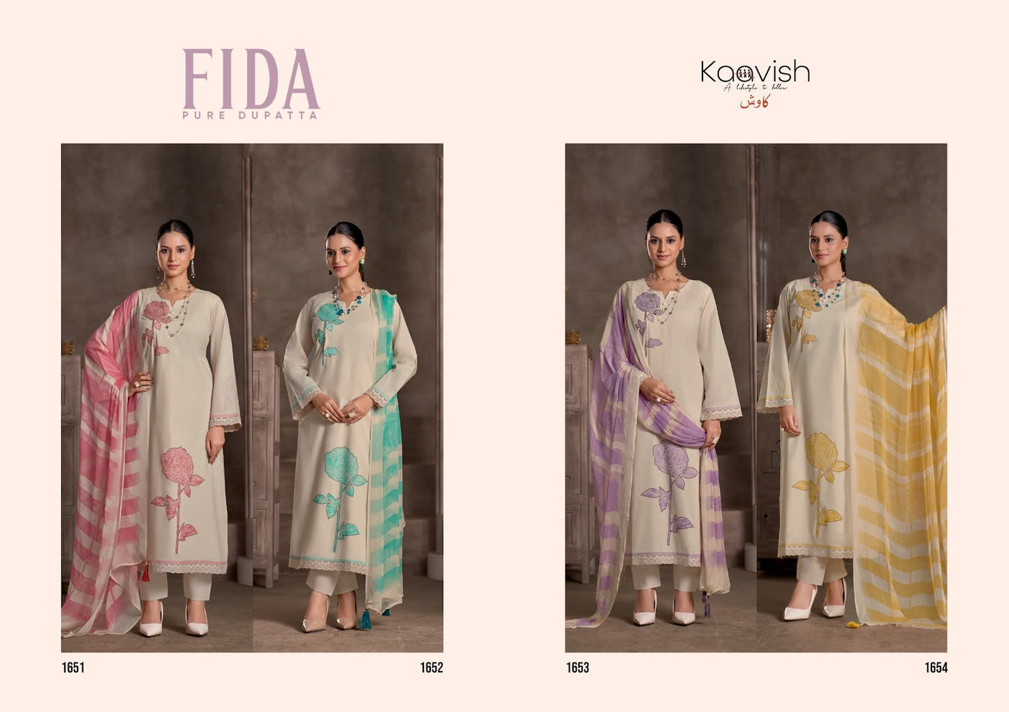 Fida Kaavish Pure Lawn Pant Style Suits Wholesaler Ahmedabad