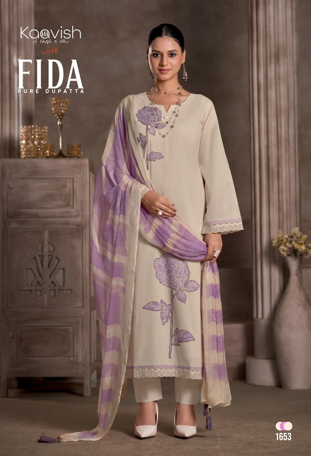 Fida Kaavish Pure Lawn Pant Style Suits Wholesaler Ahmedabad