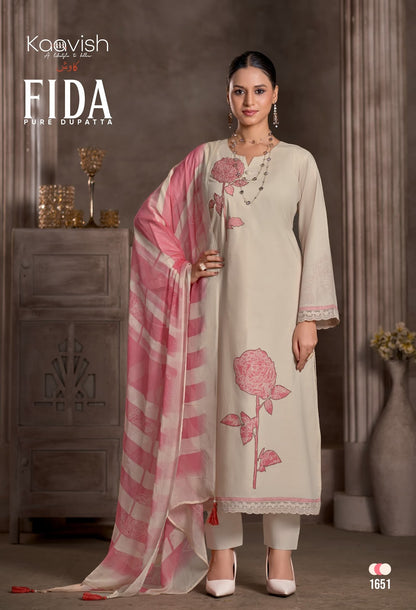 Fida Kaavish Pure Lawn Pant Style Suits Wholesaler Ahmedabad