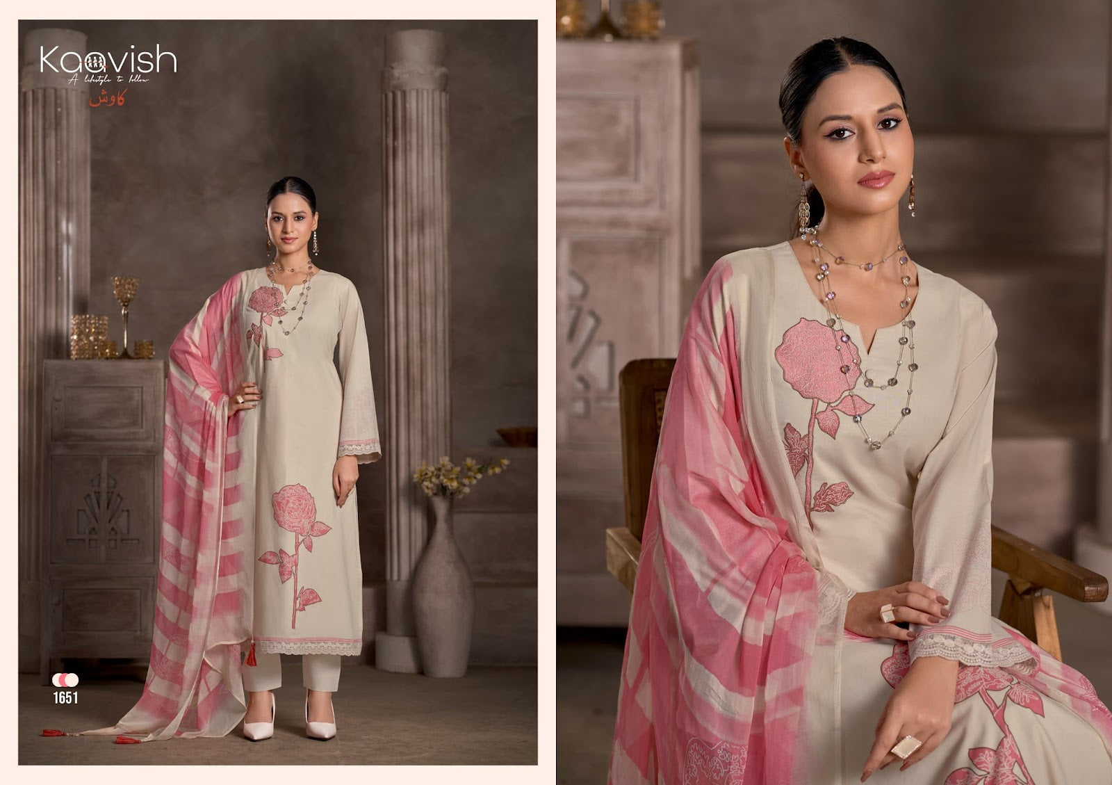 Fida Kaavish Pure Lawn Pant Style Suits Wholesaler Ahmedabad