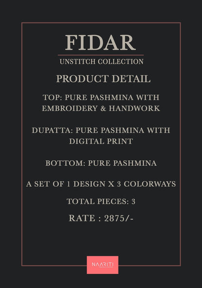 Fidar Naariti Pashmina Suits Wholesaler India