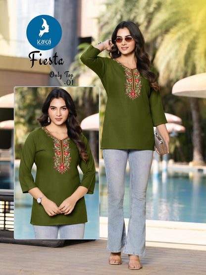 Fiesta Kaya Rayon Short Kurtis Manufacturer Ahmedabad