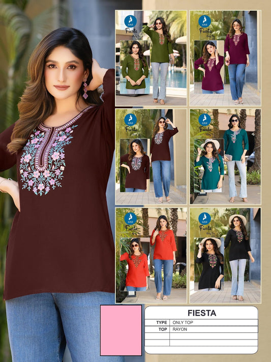 Fiesta Kaya Rayon Short Kurtis Manufacturer Ahmedabad