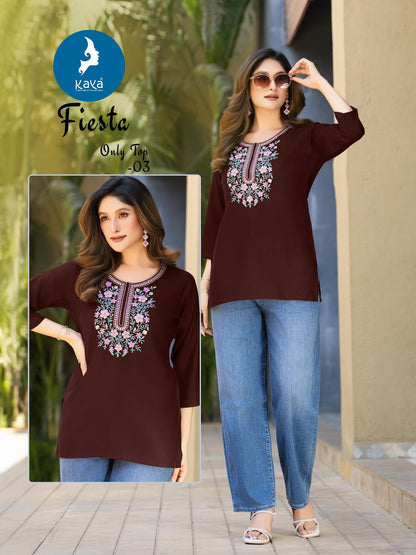 Fiesta Kaya Rayon Short Kurtis Manufacturer Ahmedabad