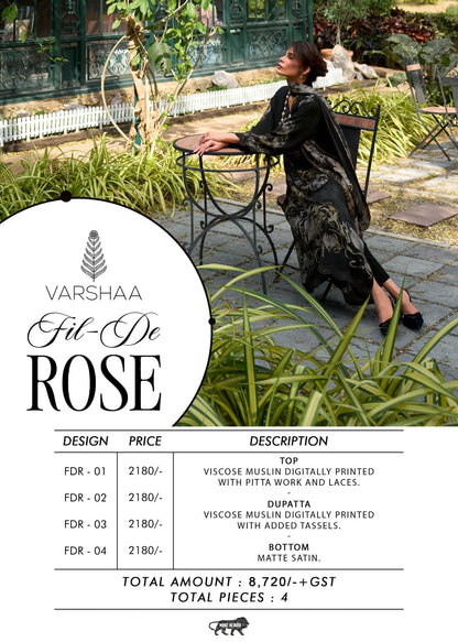 Fil De Rose Varshaa Viscose Plazzo Style Suits Supplier India