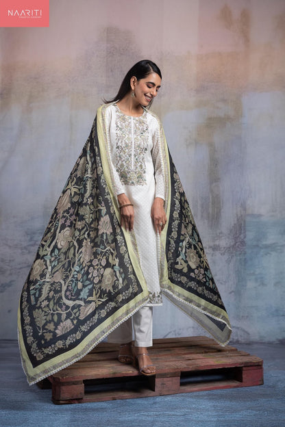 Filora Naariti Mul Chanderi Pant Style Suits Wholesaler Ahmedabad