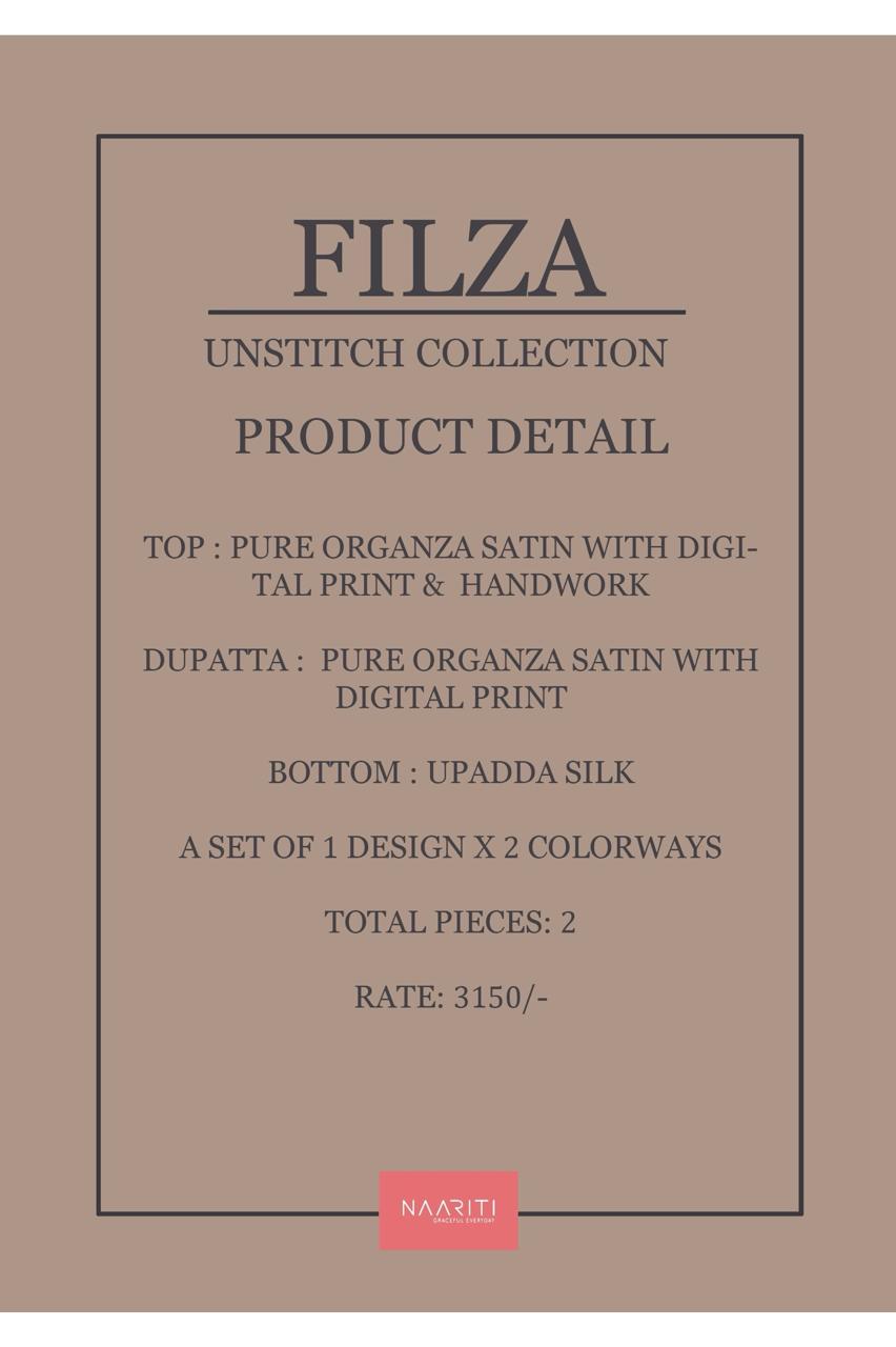 Filza Naariti Organza Satin Pant Style Suits Manufacturer India