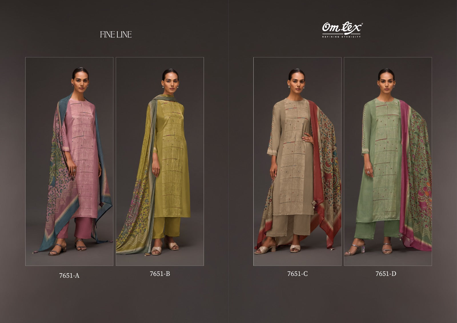 Fineline Omtex Plazzo Style Suits Exporter Ahmedabad