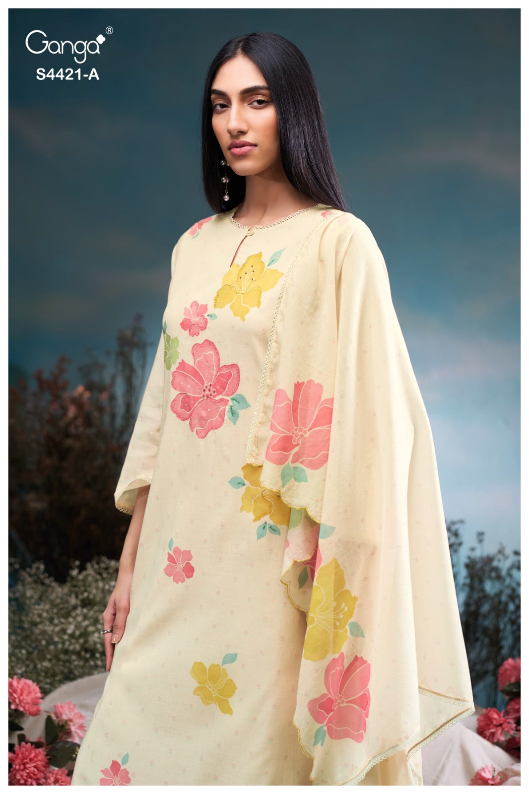 Finora 4421 Ganga Cotton Mul Plazzo Style Suits Wholesaler India