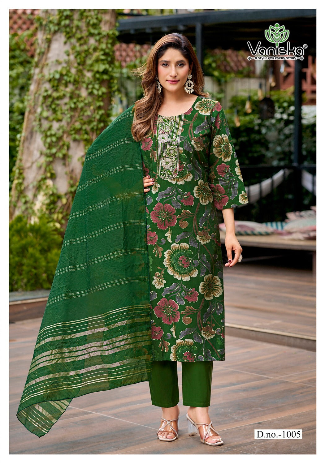 Fiona Vaniska Vertican Readymade Pant Style Suits Supplier