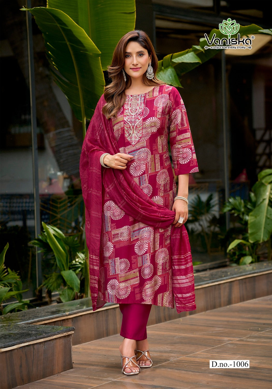 Fiona Vaniska Vertican Readymade Pant Style Suits Supplier