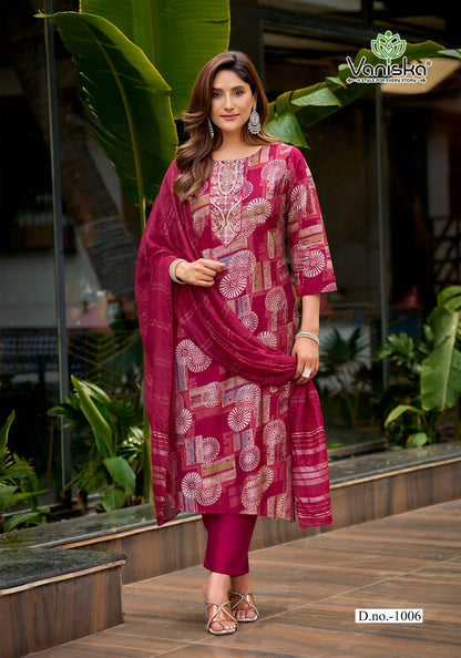 Fiona Vaniska Vertican Readymade Pant Style Suits Supplier