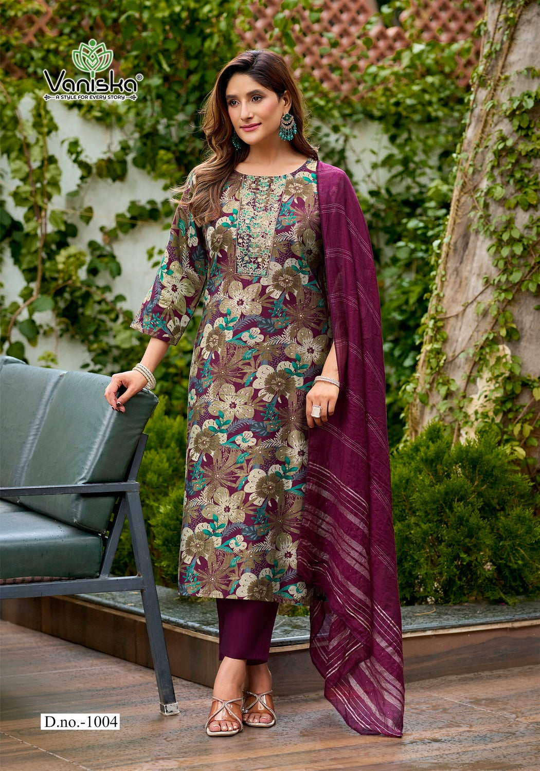 Fiona Vaniska Vertican Readymade Pant Style Suits Supplier