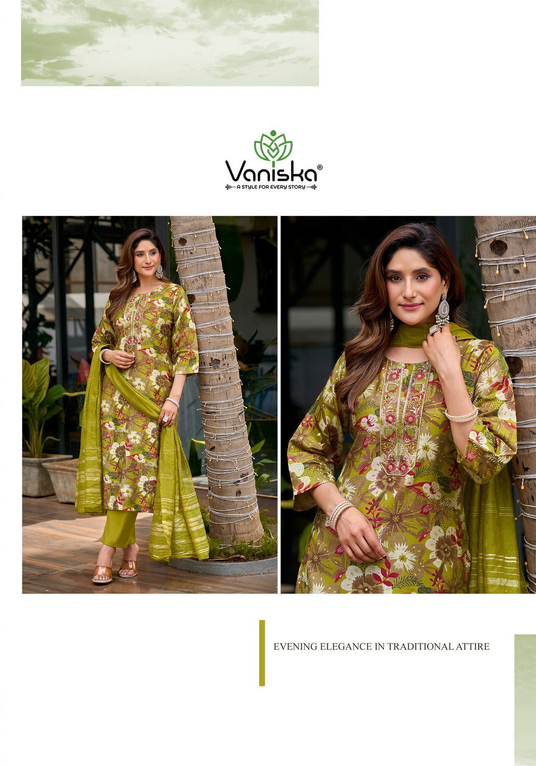 Fiona Vaniska Vertican Readymade Pant Style Suits Supplier