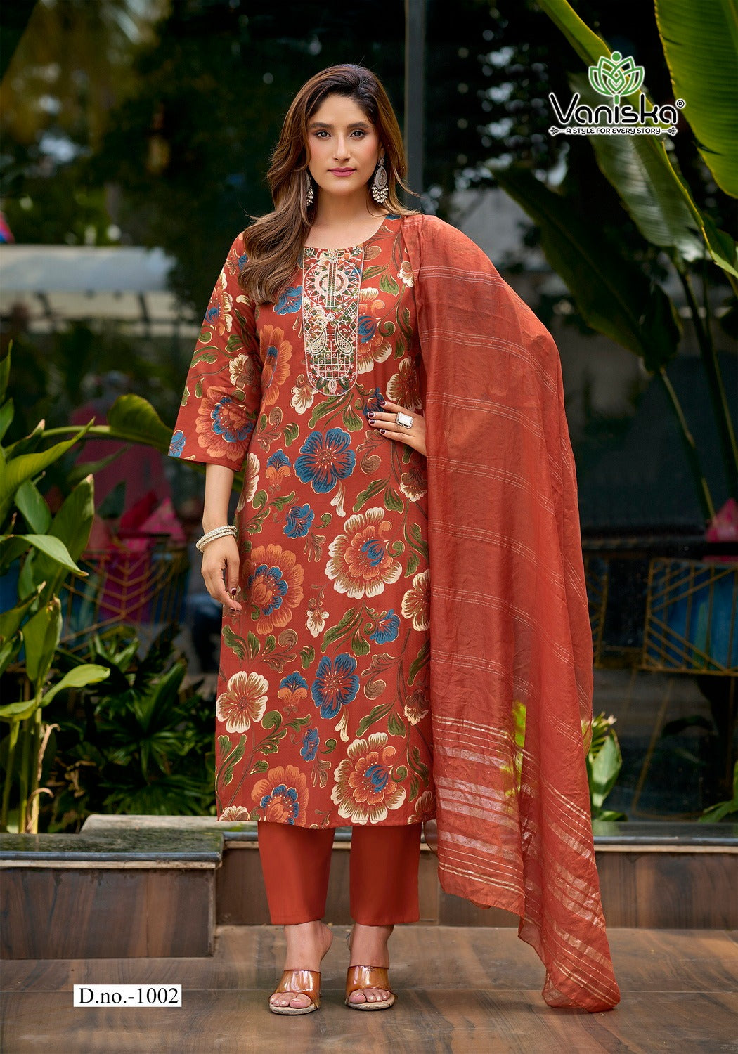 Fiona Vaniska Vertican Readymade Pant Style Suits Supplier