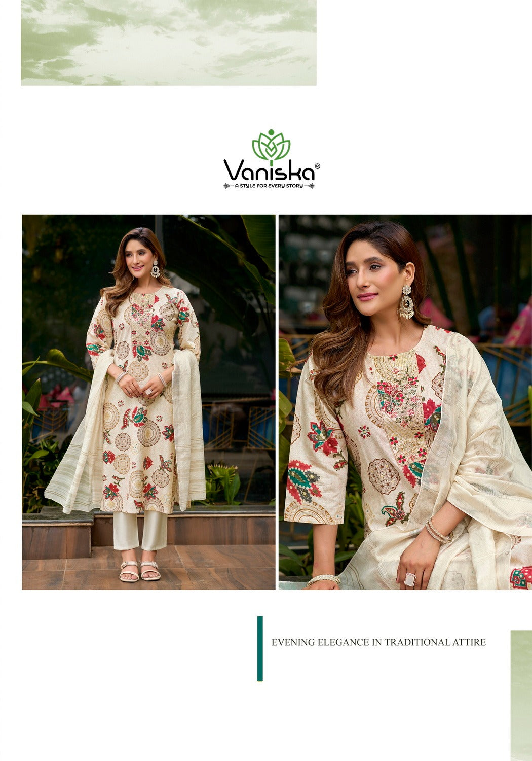Fiona Vaniska Vertican Readymade Pant Style Suits Supplier