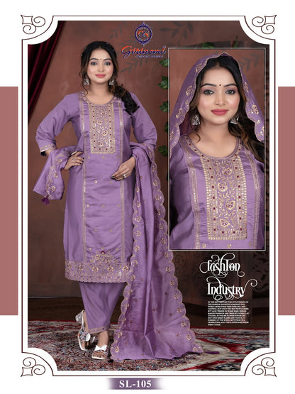 Fiona Vol 1 Girinemi Roman Silk Readymade Pant Style Suits Manufacturer Ahmedabad
