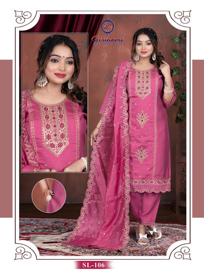 Fiona Vol 1 Girinemi Roman Silk Readymade Pant Style Suits Manufacturer Ahmedabad