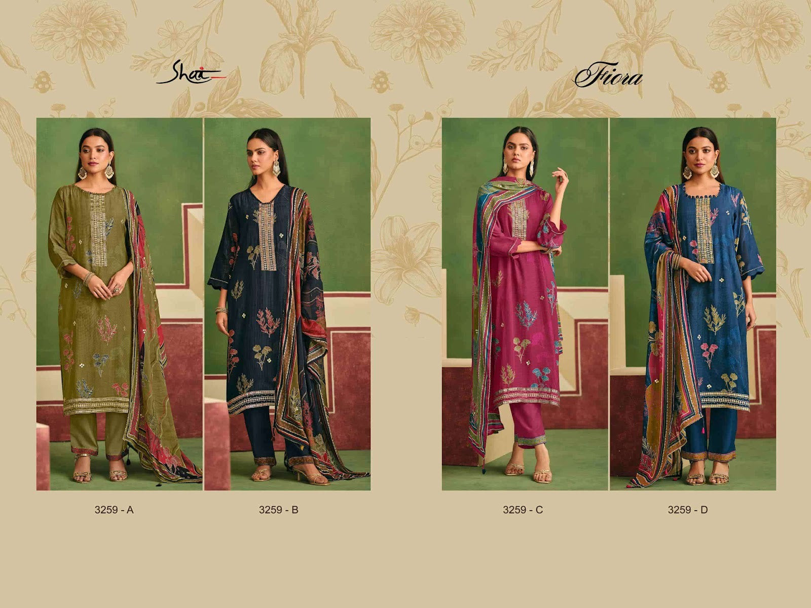 Fiora 3259 Shai Jay Vijay Moga Silk Pant Style Suits Wholesale Rate