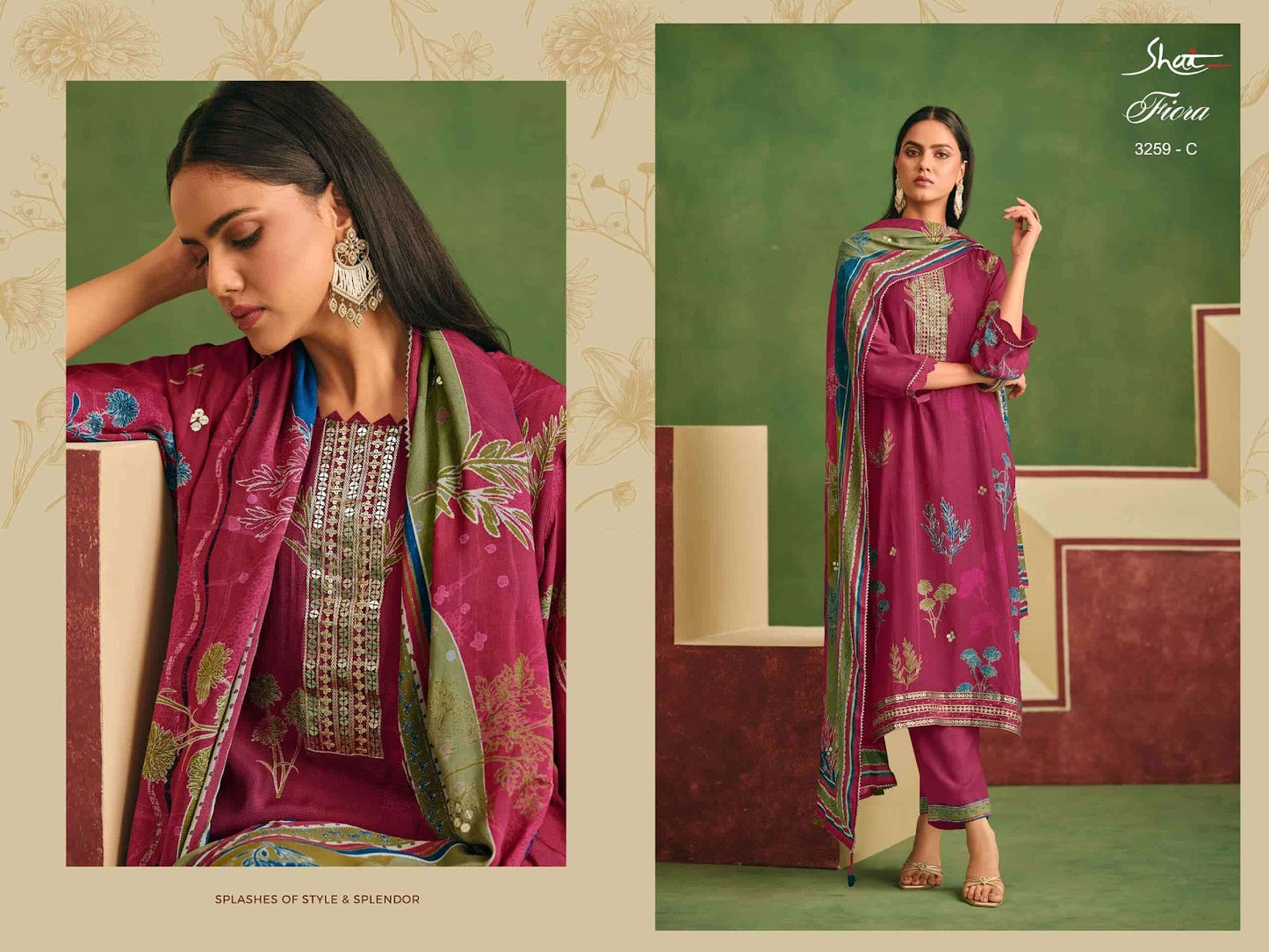 Fiora 3259 Shai Jay Vijay Moga Silk Pant Style Suits Wholesale Rate