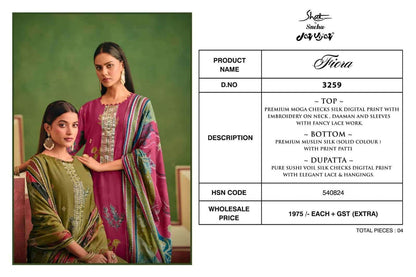 Fiora 3259 Shai Jay Vijay Moga Silk Pant Style Suits Wholesale Rate