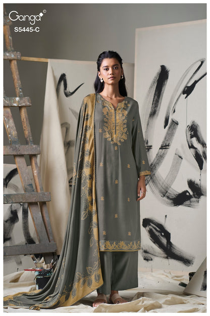 Fiorella S5445 Ganga Wool Pashmina Suits Manufacturer Gujarat