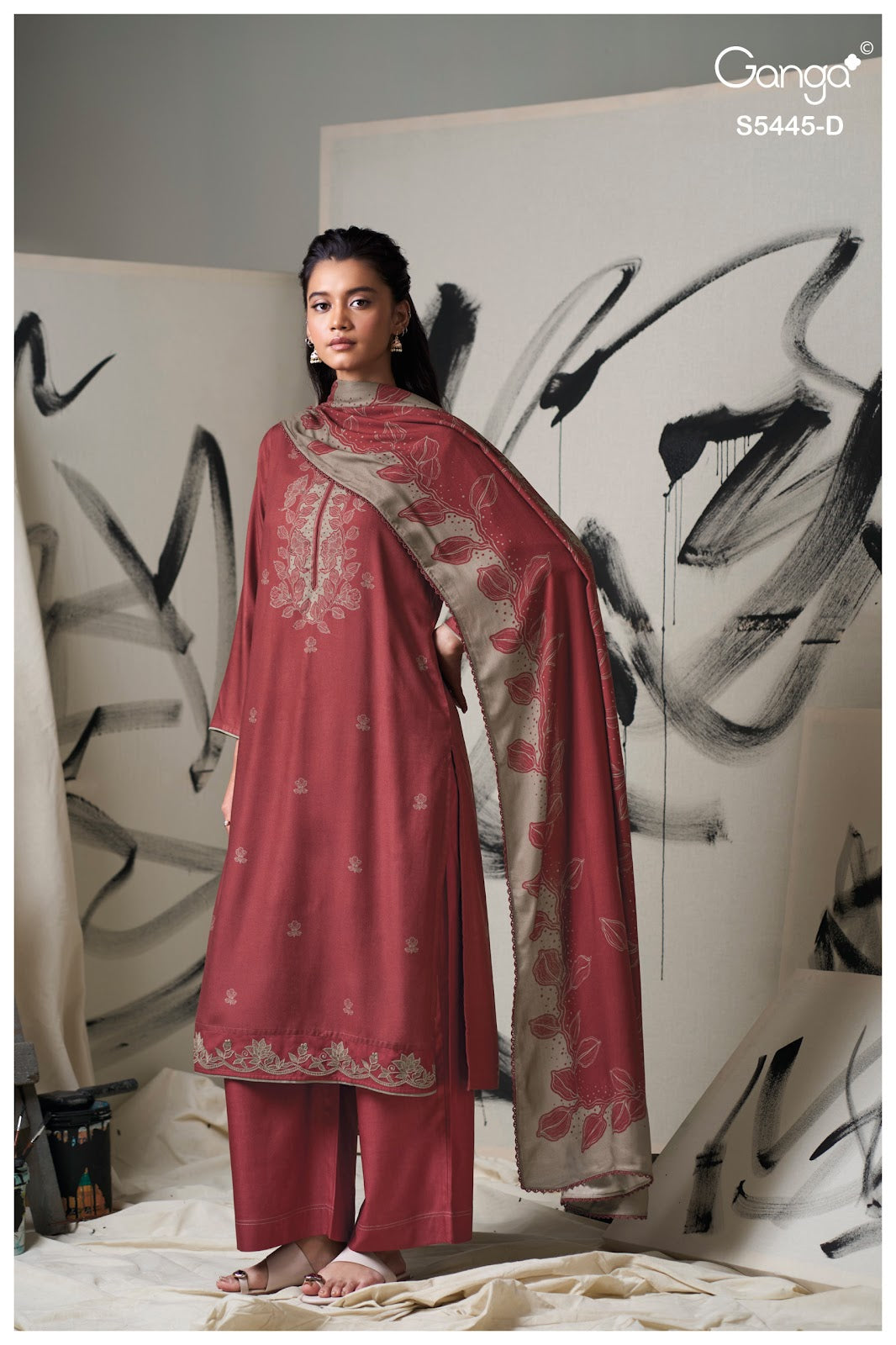 Fiorella S5445 Ganga Wool Pashmina Suits Manufacturer Gujarat