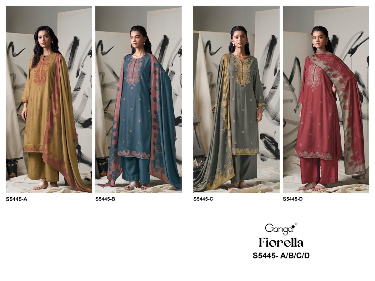 Fiorella S5445 Ganga Wool Pashmina Suits Manufacturer Gujarat