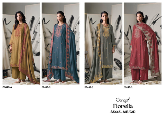 Fiorella S5445 Ganga Wool Pashmina Suits Manufacturer Gujarat