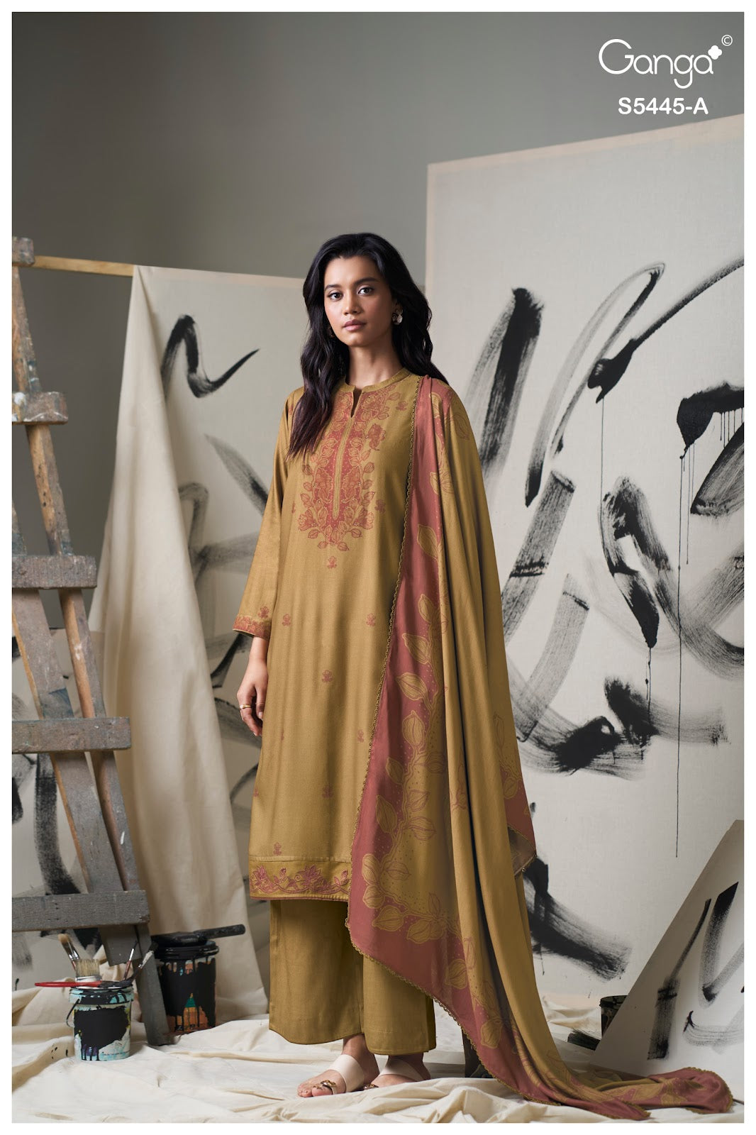 Fiorella S5445 Ganga Wool Pashmina Suits Manufacturer Gujarat