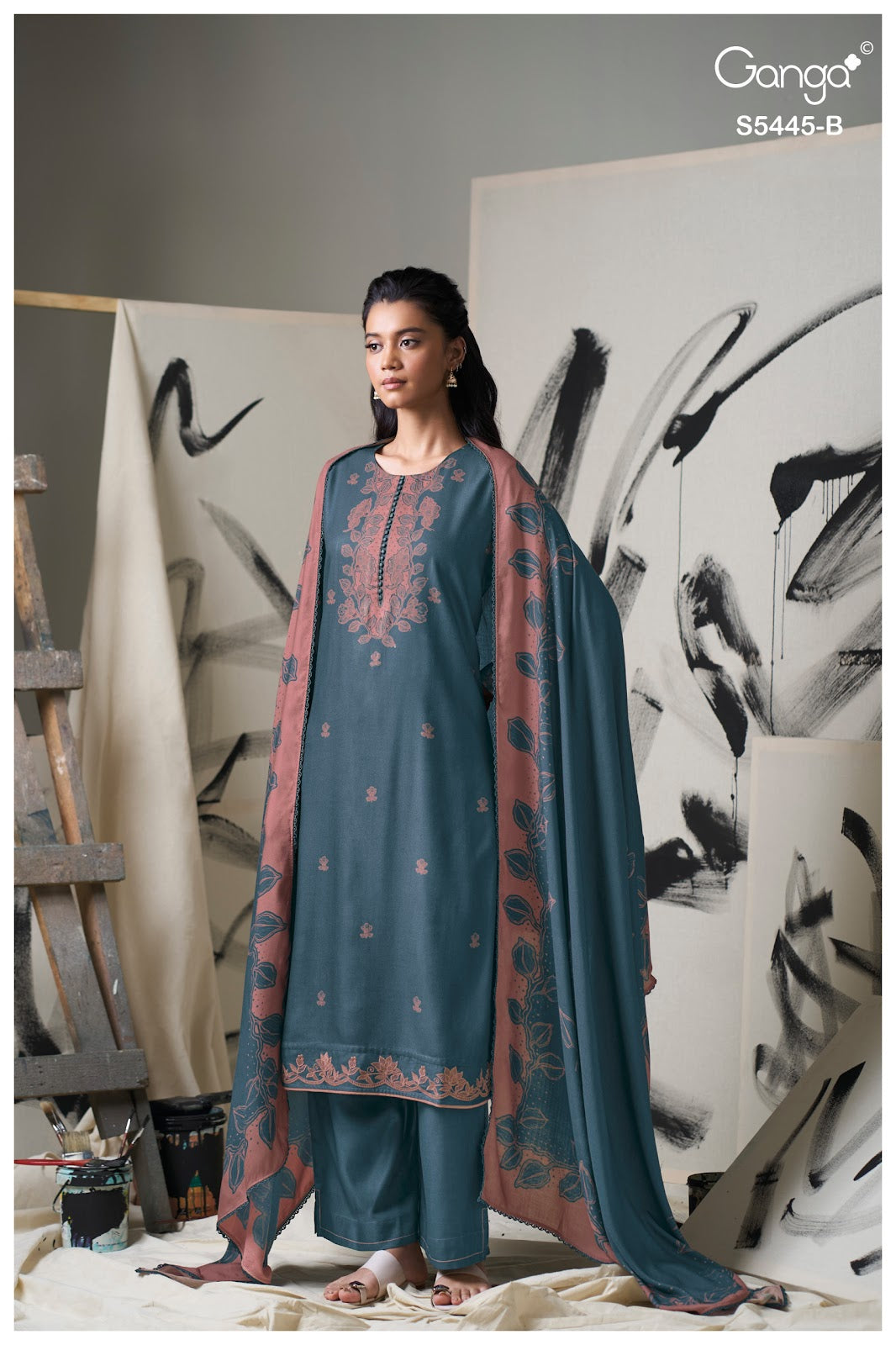 Fiorella S5445 Ganga Wool Pashmina Suits Manufacturer Gujarat